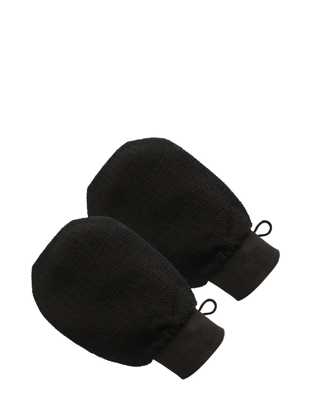 

PRIVIU Set Of 2 Exfoliating Bath Gloves Body & Face, Black