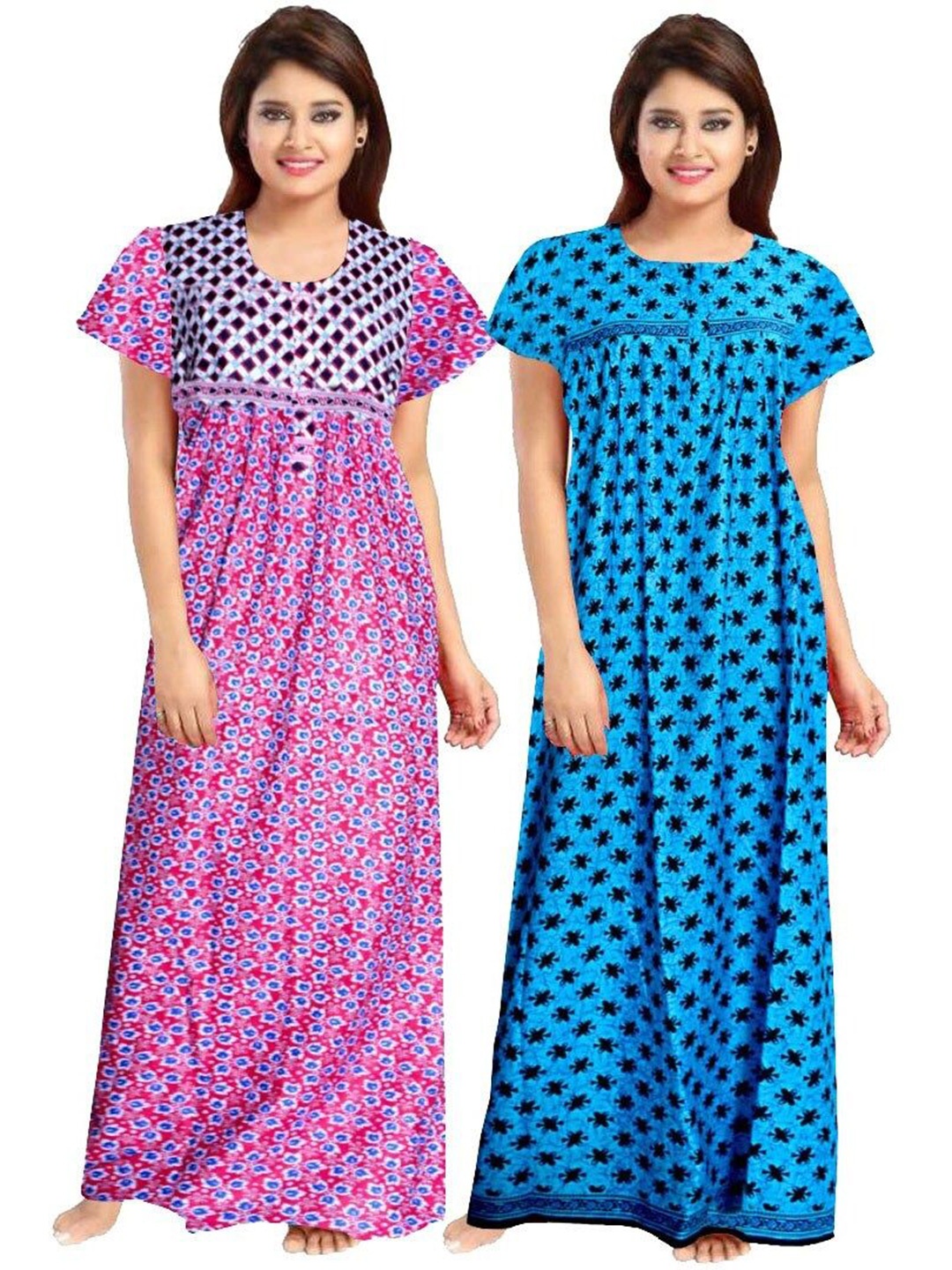 

PR PINK ROYAL Printed Maxi Nightdress