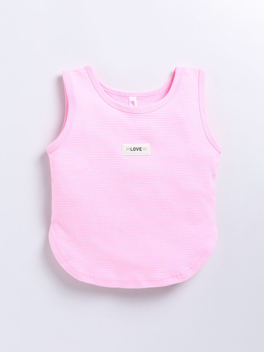 

Ginie Girls Solid Scoop Neck Cotton Top, Pink