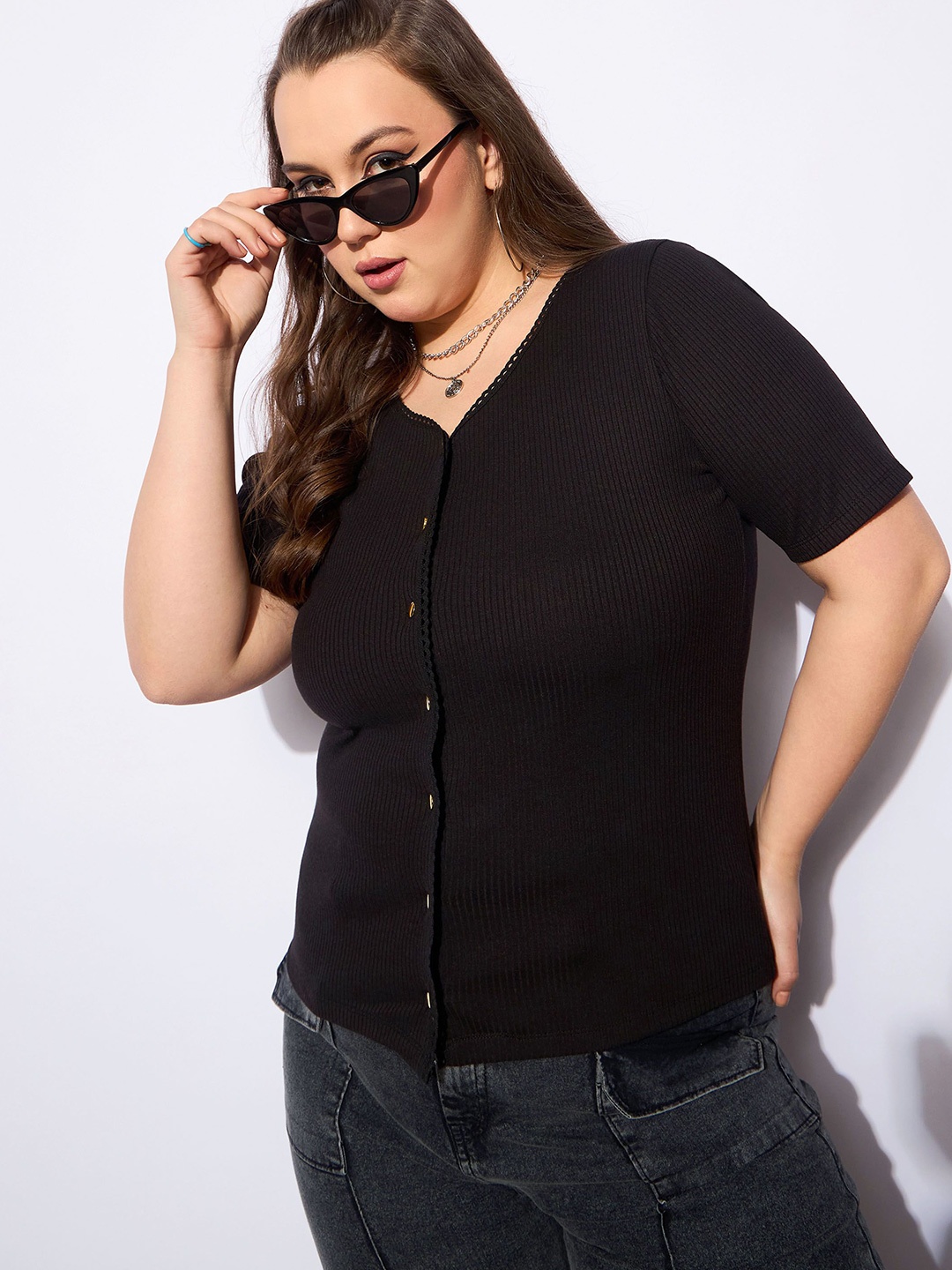 

SASSAFRAS Curve Top, Black