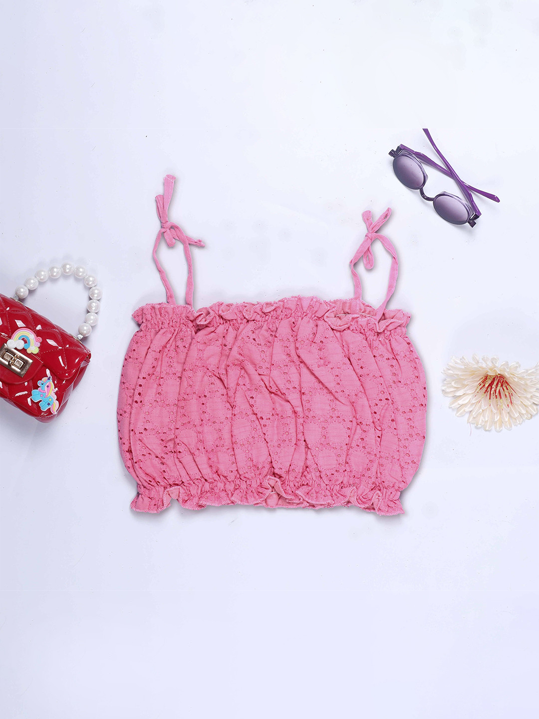 

YK Cotton Blouson Top, Pink