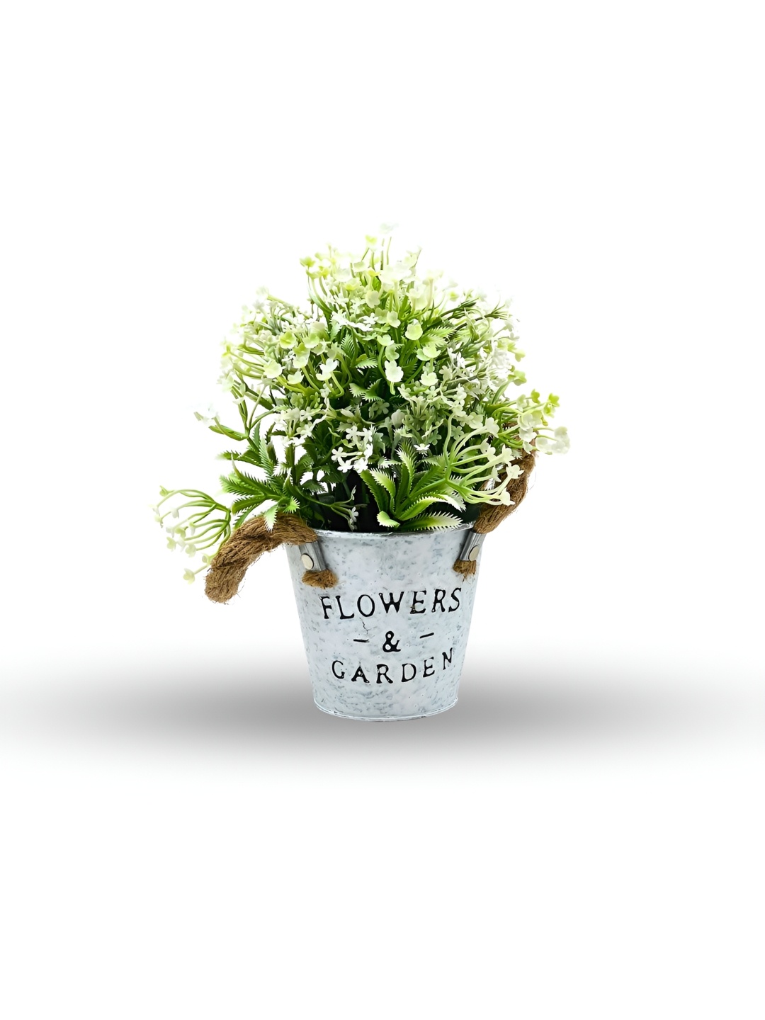 

Myntra Elegant Homes Green & White Artificial Flower With Pot