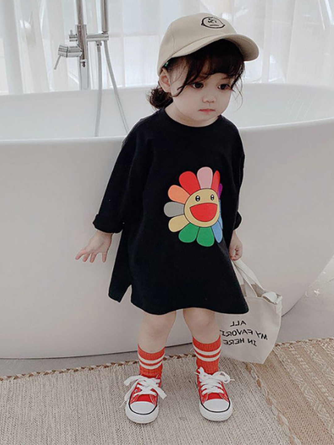 

StyleCast x Revolte Kids Girls Floral Print T-shirt Dress, Black