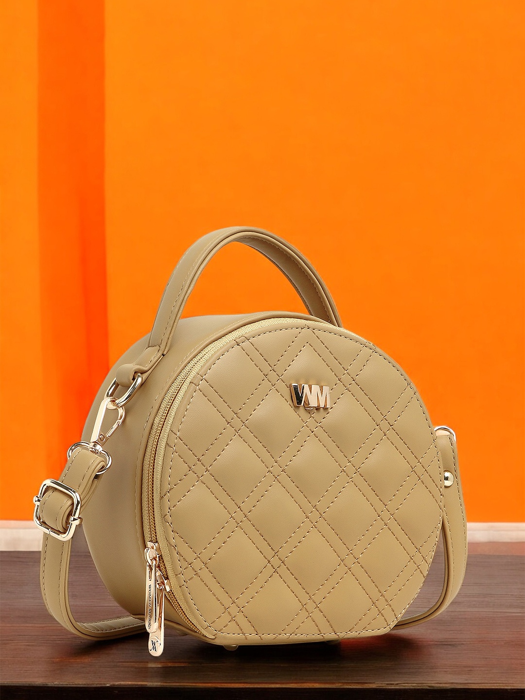 

WOMEN MARKS PU Sling Bag with Quilted, Beige