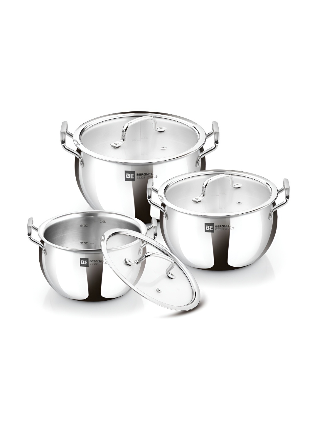 

BERGNER Silver-Toned Induction Base Aluminium Cookware Set of