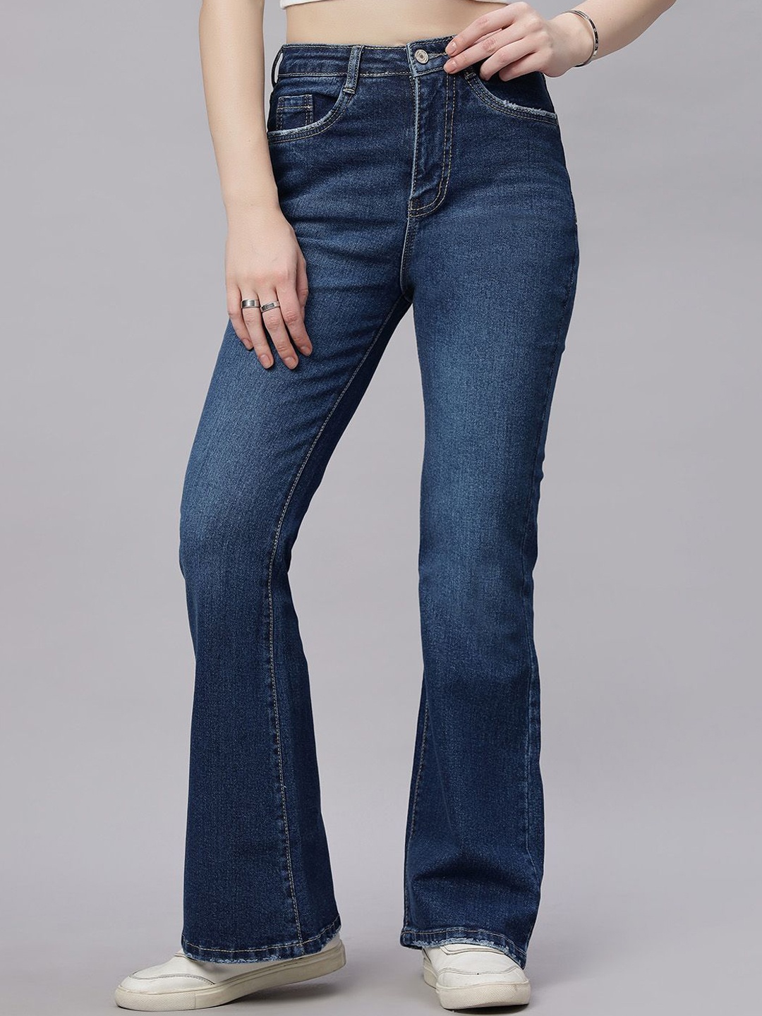 

ZUYA Women Wide Leg High-Rise Light Fade Jeans, Blue