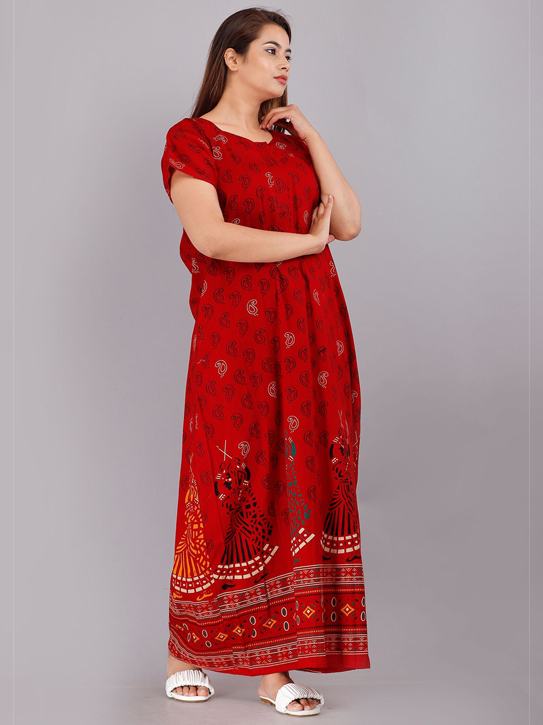 

PR PINK ROYAL Printed Maxi Nightdress, Red