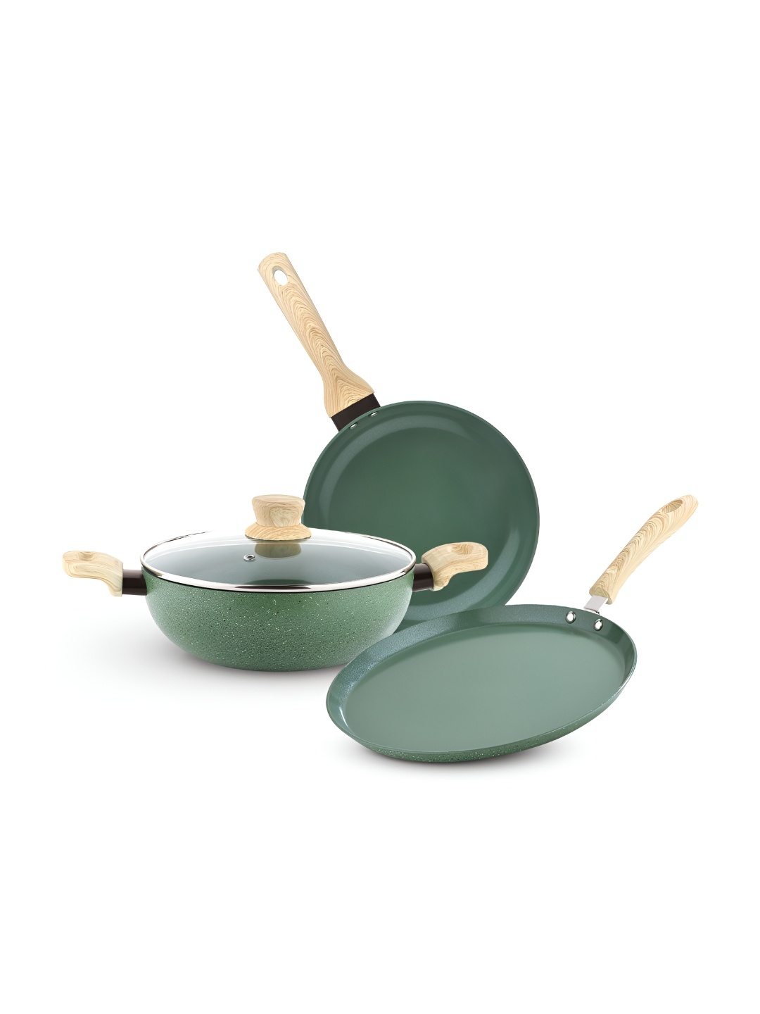 

BERGNER Green Induction Base Aluminium Cookware Set of