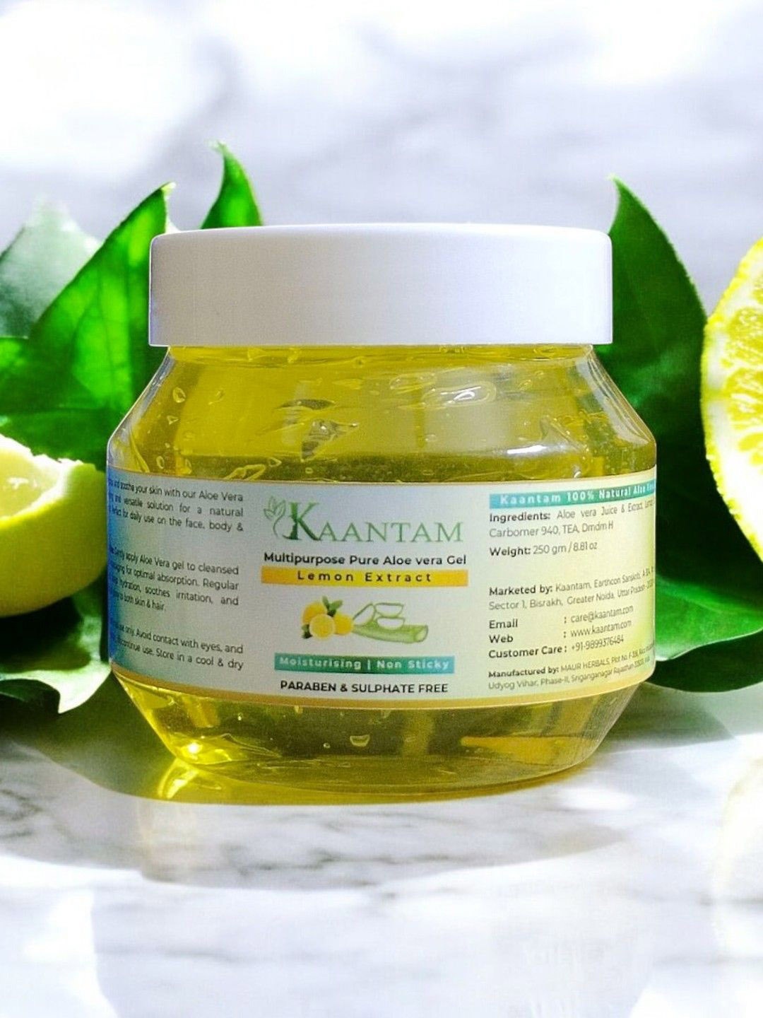 

Kaantam Multipurpose Pure Aloe Vera Gel With Lemon Extract - 250 g, Yellow