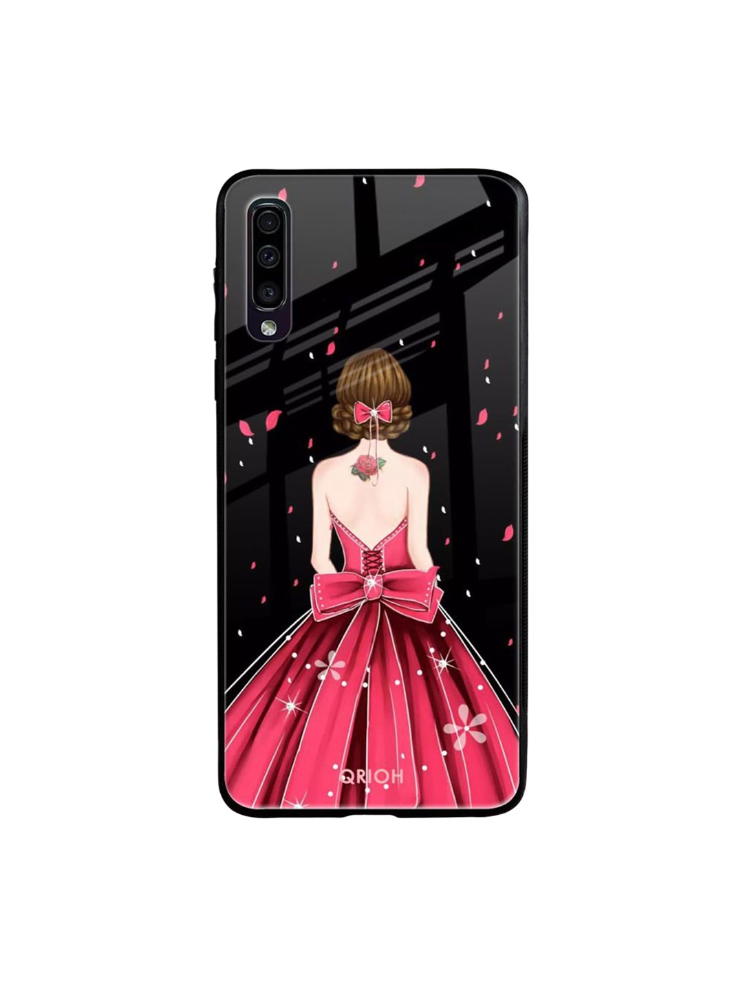 

QRIOH Fashion Princess Printed Samsung Galaxy A50 Back Case, Black