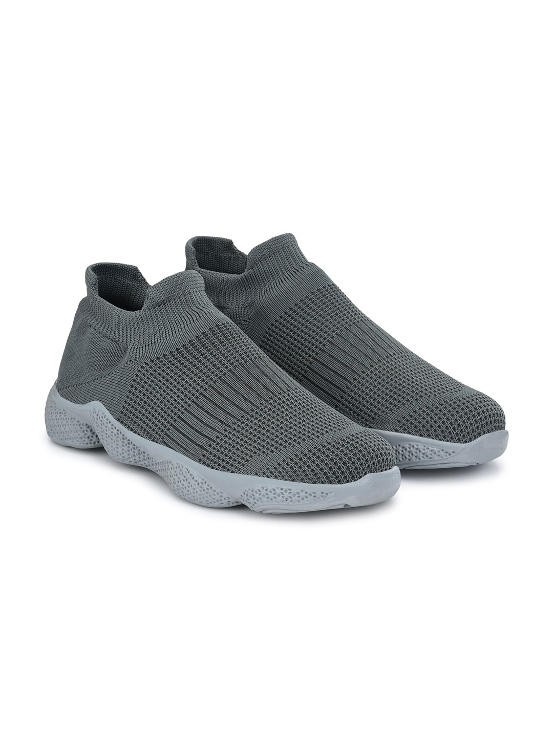 

Big Fox Men Woven Design Slip-On Sneakers, Grey