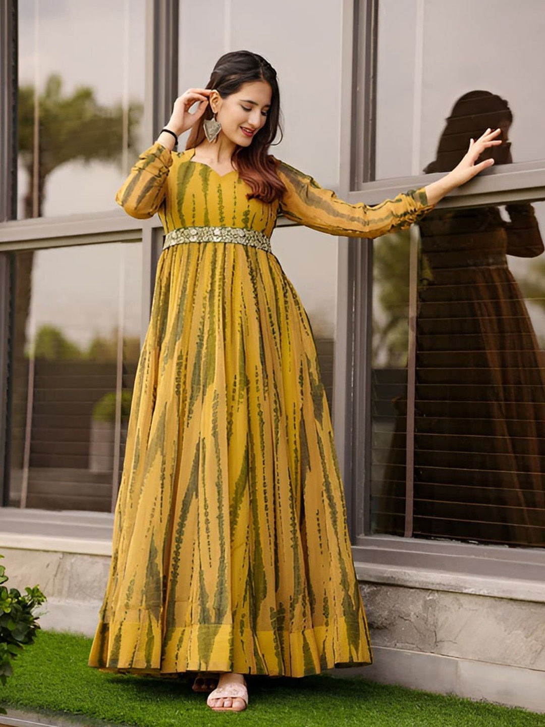 

Femvy Printed Maxi Dress, Yellow