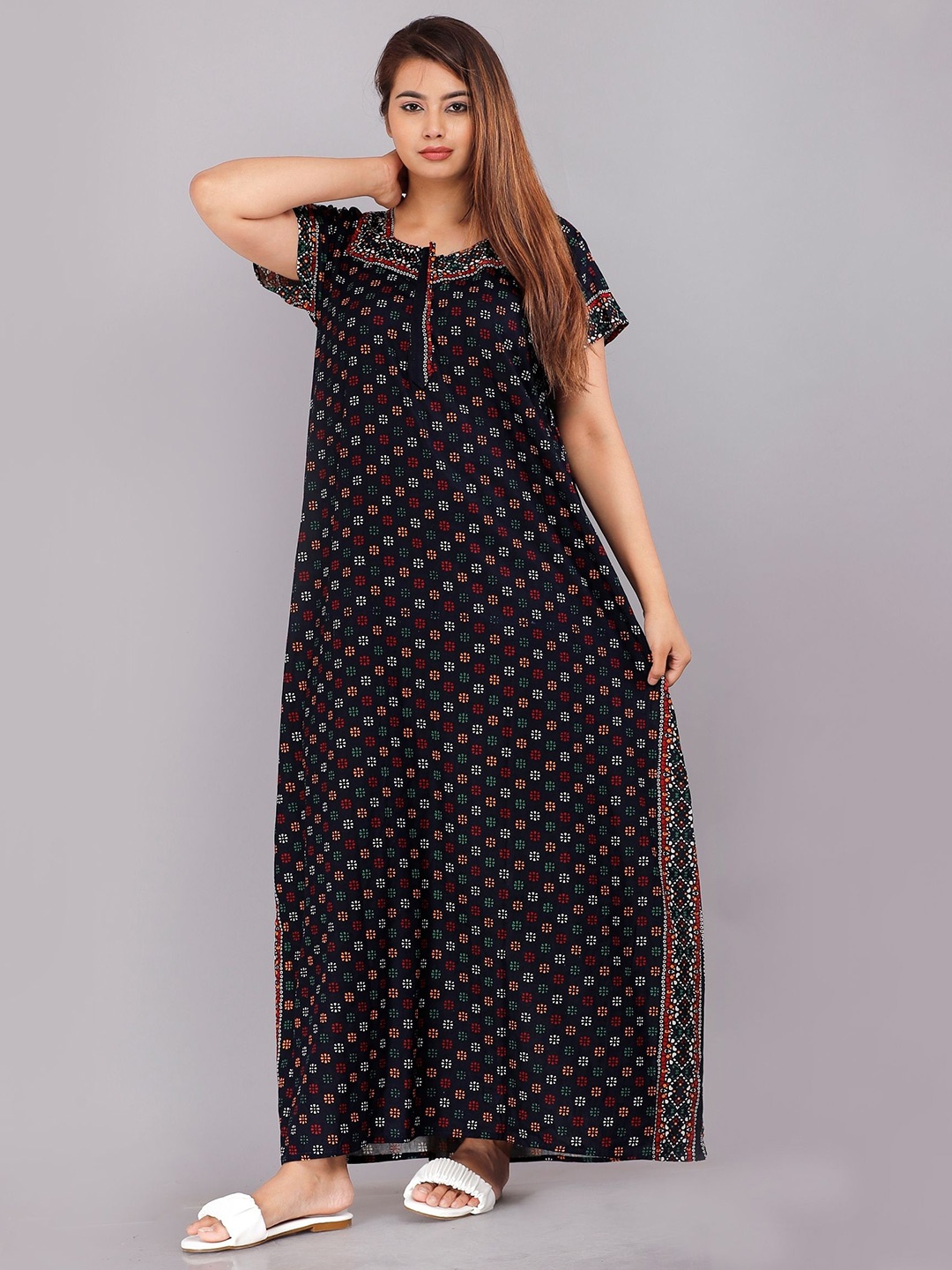 

PR PINK ROYAL Printed Maxi Nightdress, Blue