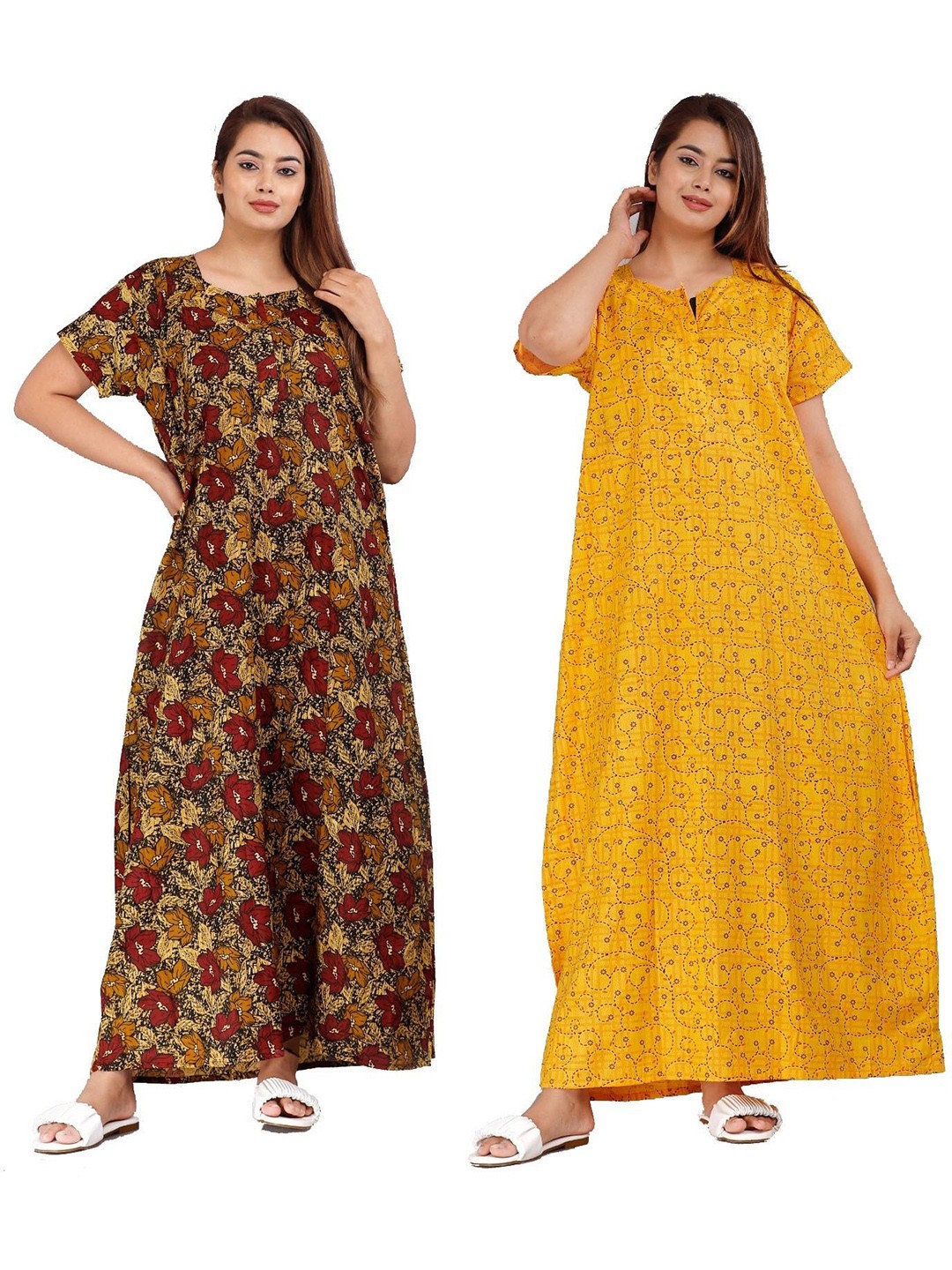 

PR PINK ROYAL Printed Maxi Nightdress, Brown