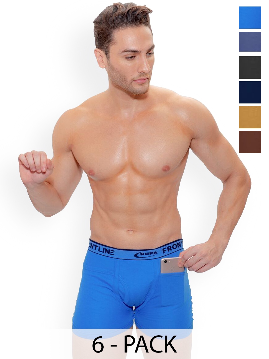

Rupa Men Pack Of 6 Cotton Trunks, Assorted