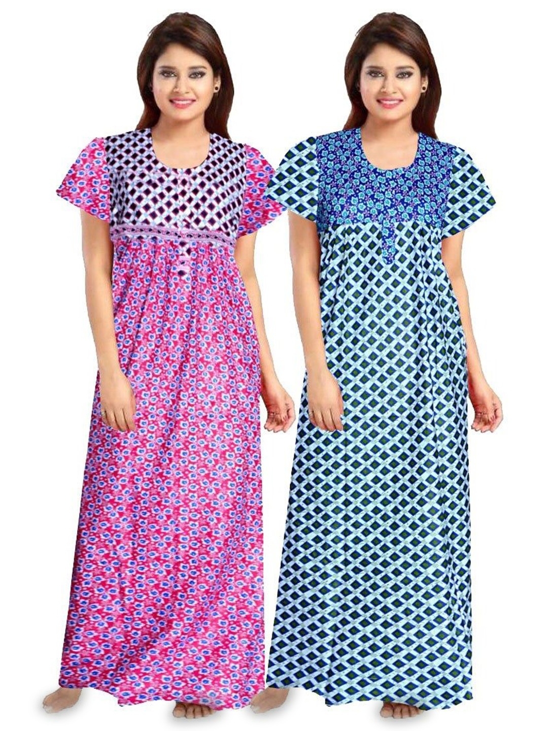 

PR PINK ROYAL Printed Maxi Nightdress