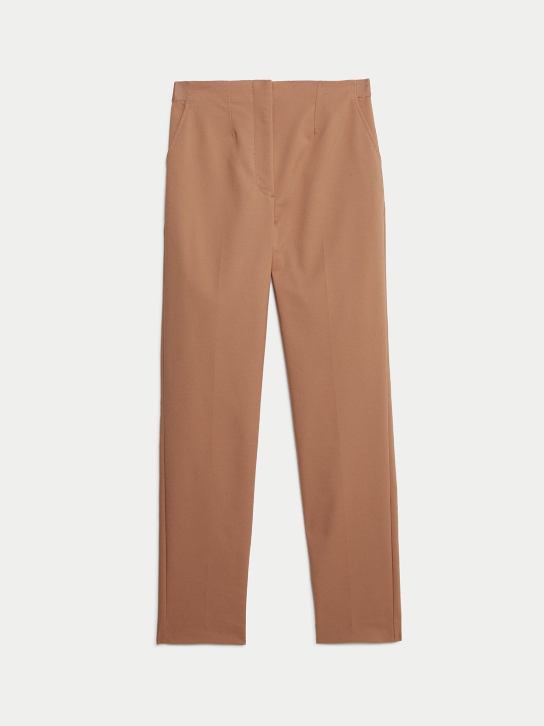 

Marks & Spencer Women Slim Fit High-Rise Trousers, Brown