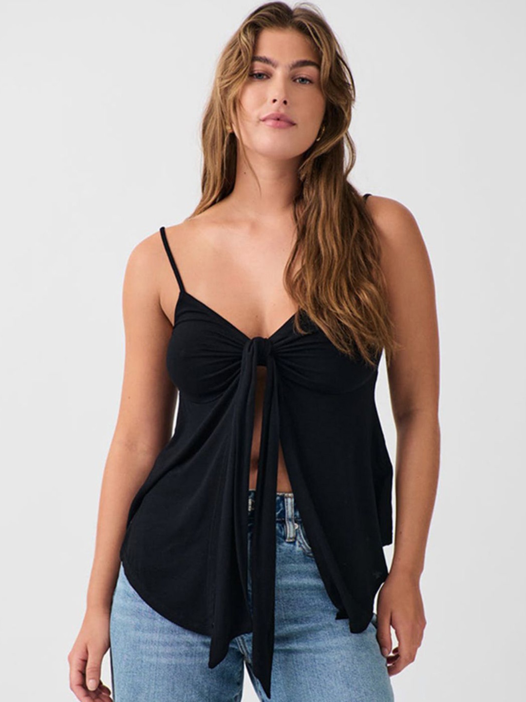 

StyleCast Women Tie-Up Neck Tank Top, Black