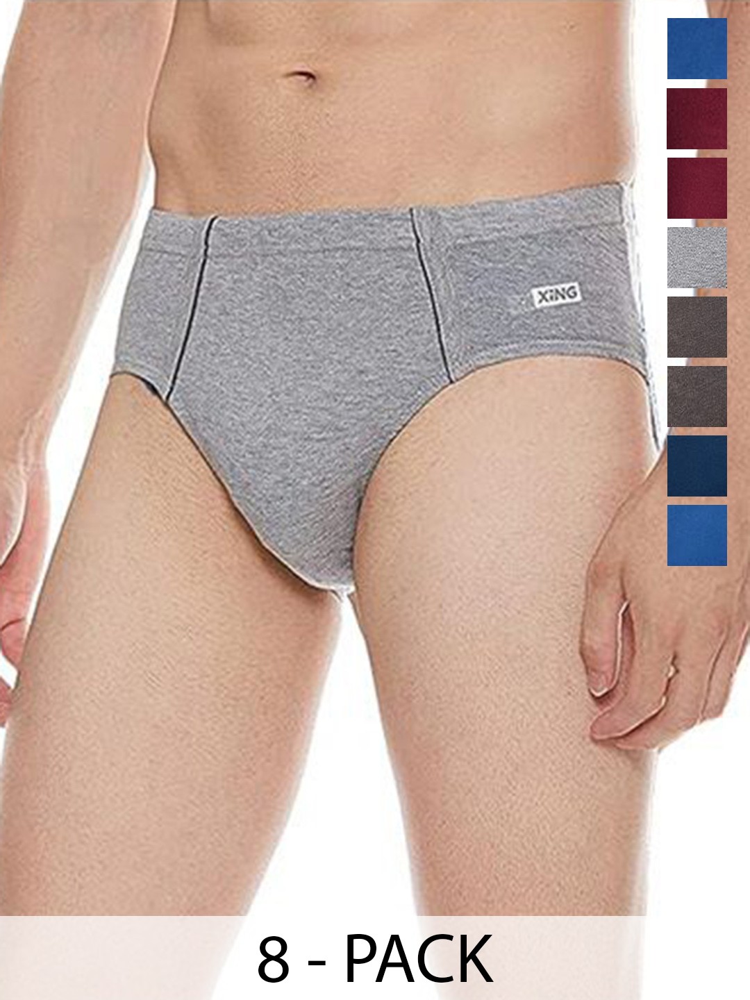 

Rupa Pack Of 8 Assorted Pure Cotton Basic Briefs - Frontline-Xing-Brief-IE-8--110