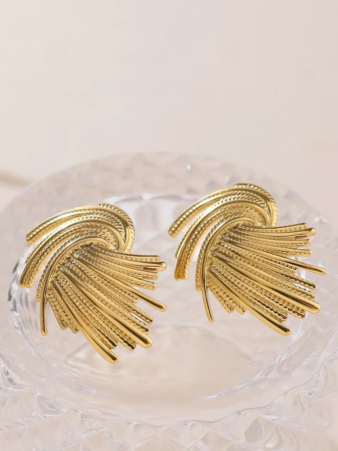 

Aviksha Creations Gold-Plated Stainless Steel Studs