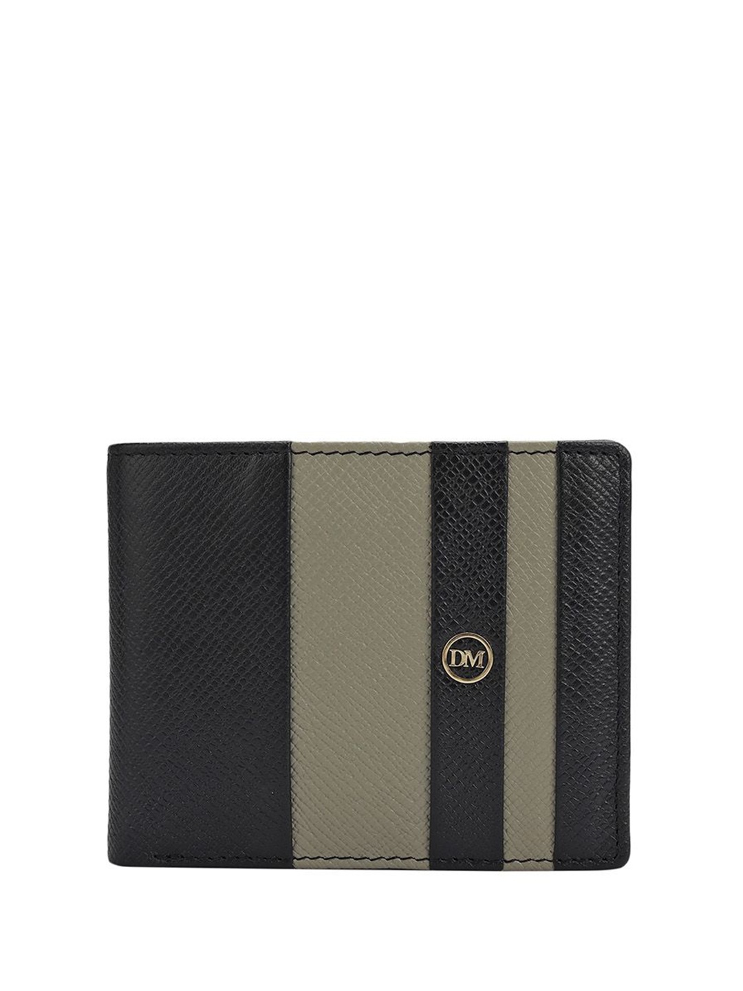 

Da Milano Men Striped Leather Two Fold Wallet, Brown