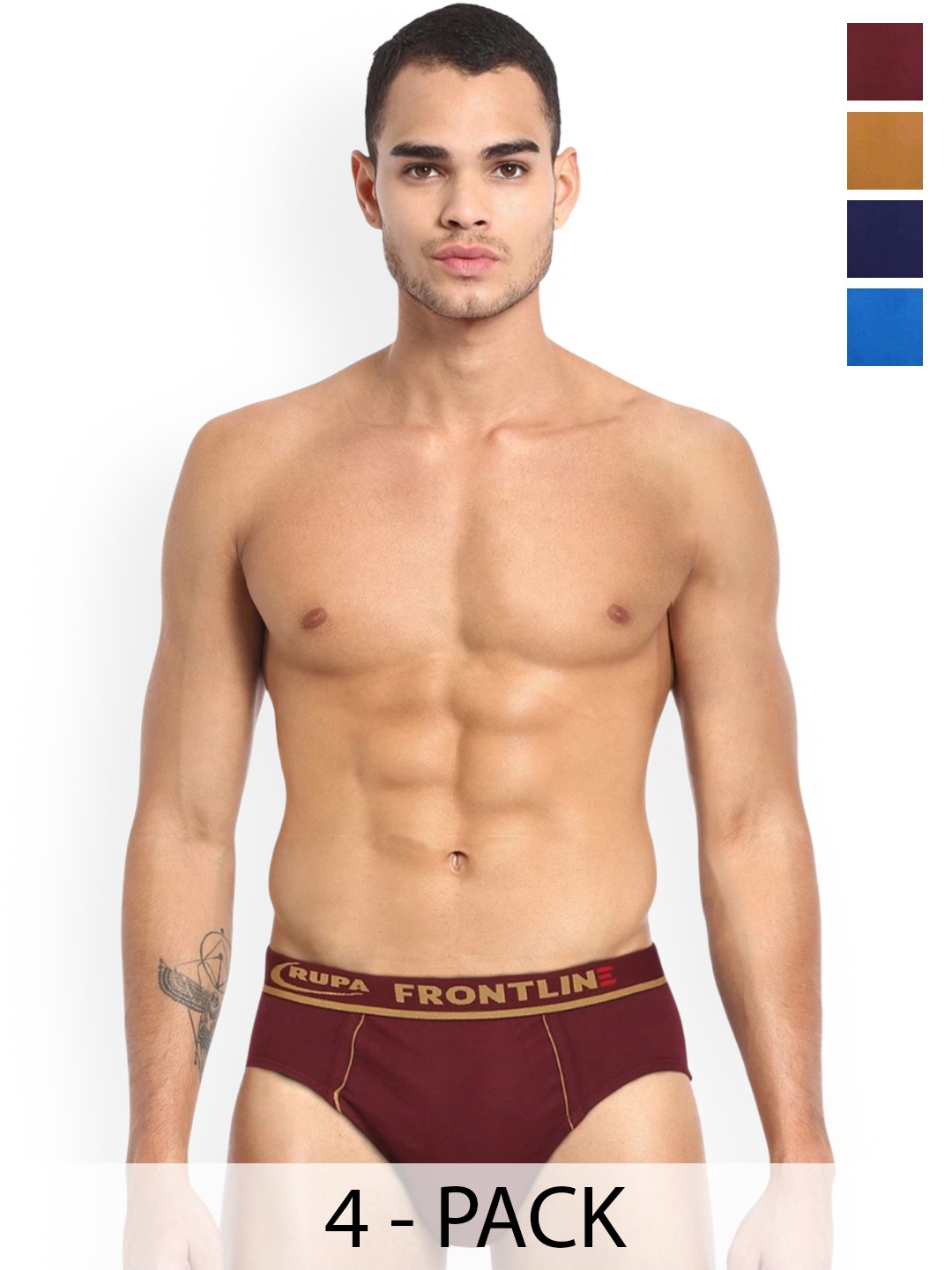 

Rupa Pack Of 4 Assorted Pure Cotton Basic Briefs - Frontline-Expando-Plain-4--95