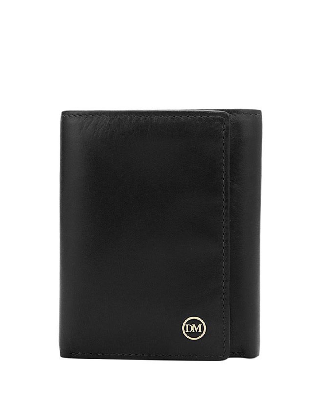 

Da Milano Men Leather Three Fold Wallet, Black