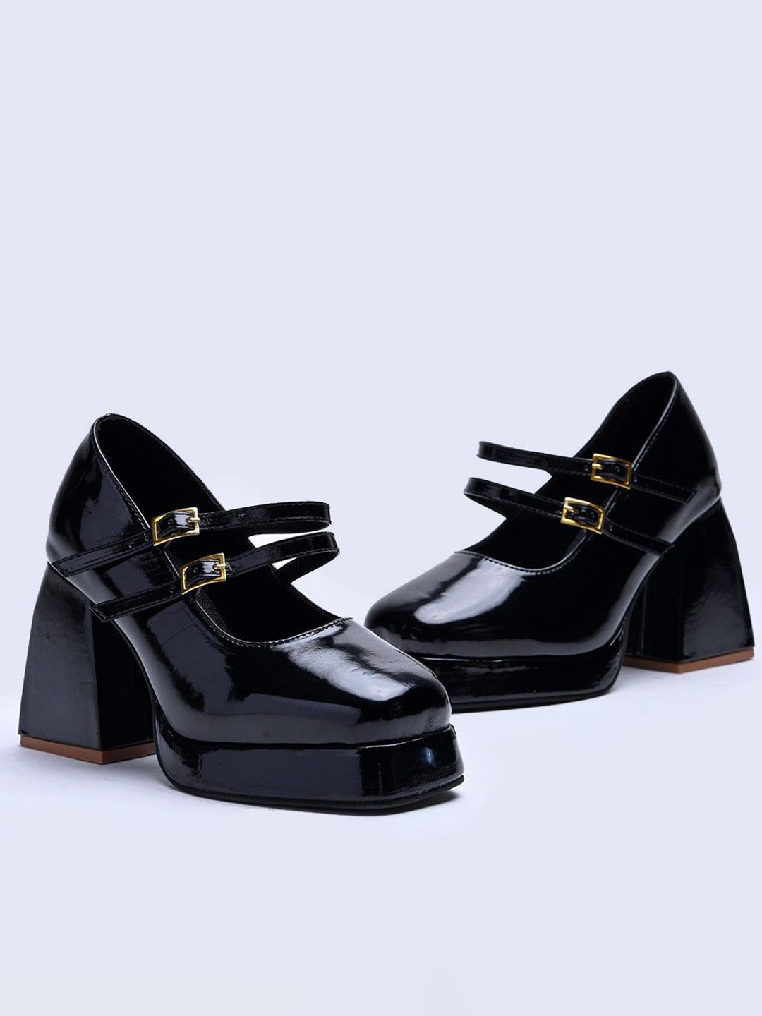 

Street Style Store Women Platform Heel Mary Janes, Black