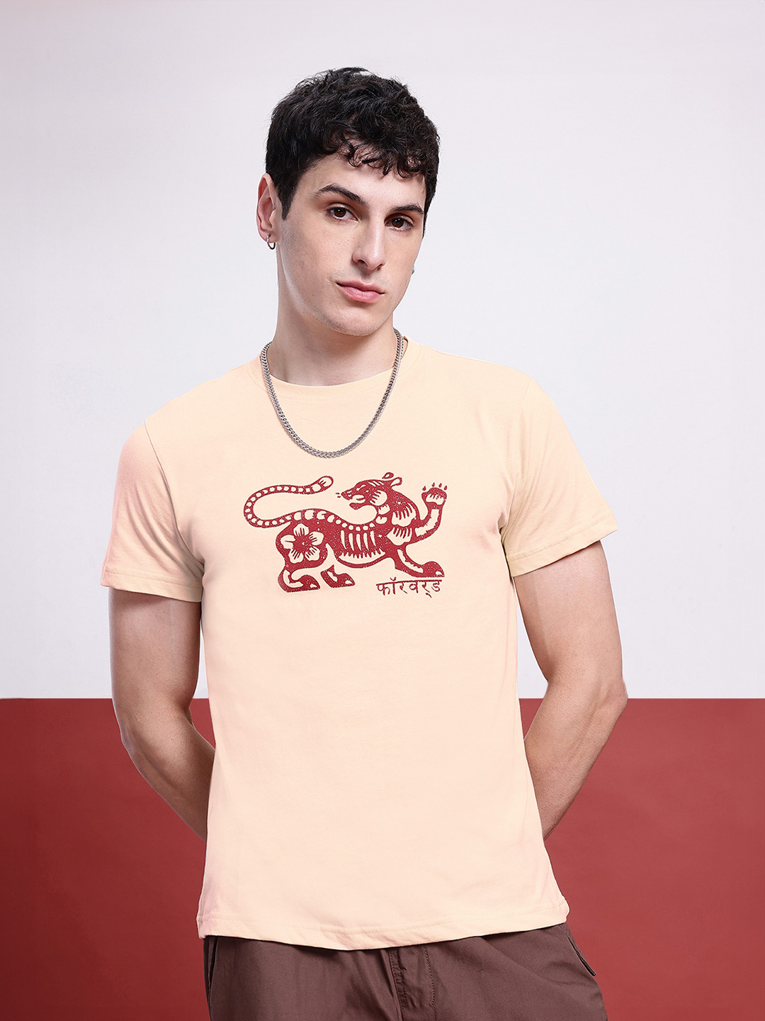 

Kook N Keech Eclectic Vibes Printed T-shirt, Peach