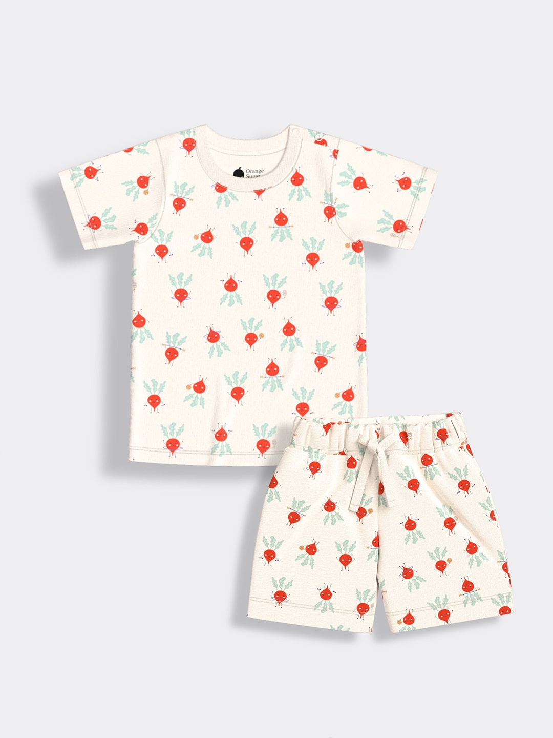 

Orange Sugar Kids Printed T-shirt With Shorts, Off white