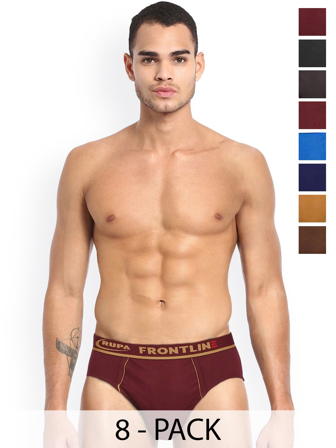 

Rupa Pack Of 7 Assorted Pure Cotton Basic Briefs - Frontline-Expando-Plain-7--80