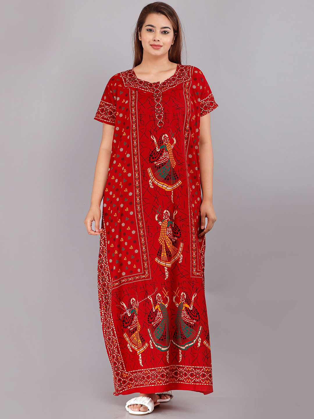 

PR PINK ROYAL Printed Maxi Nightdress, Red