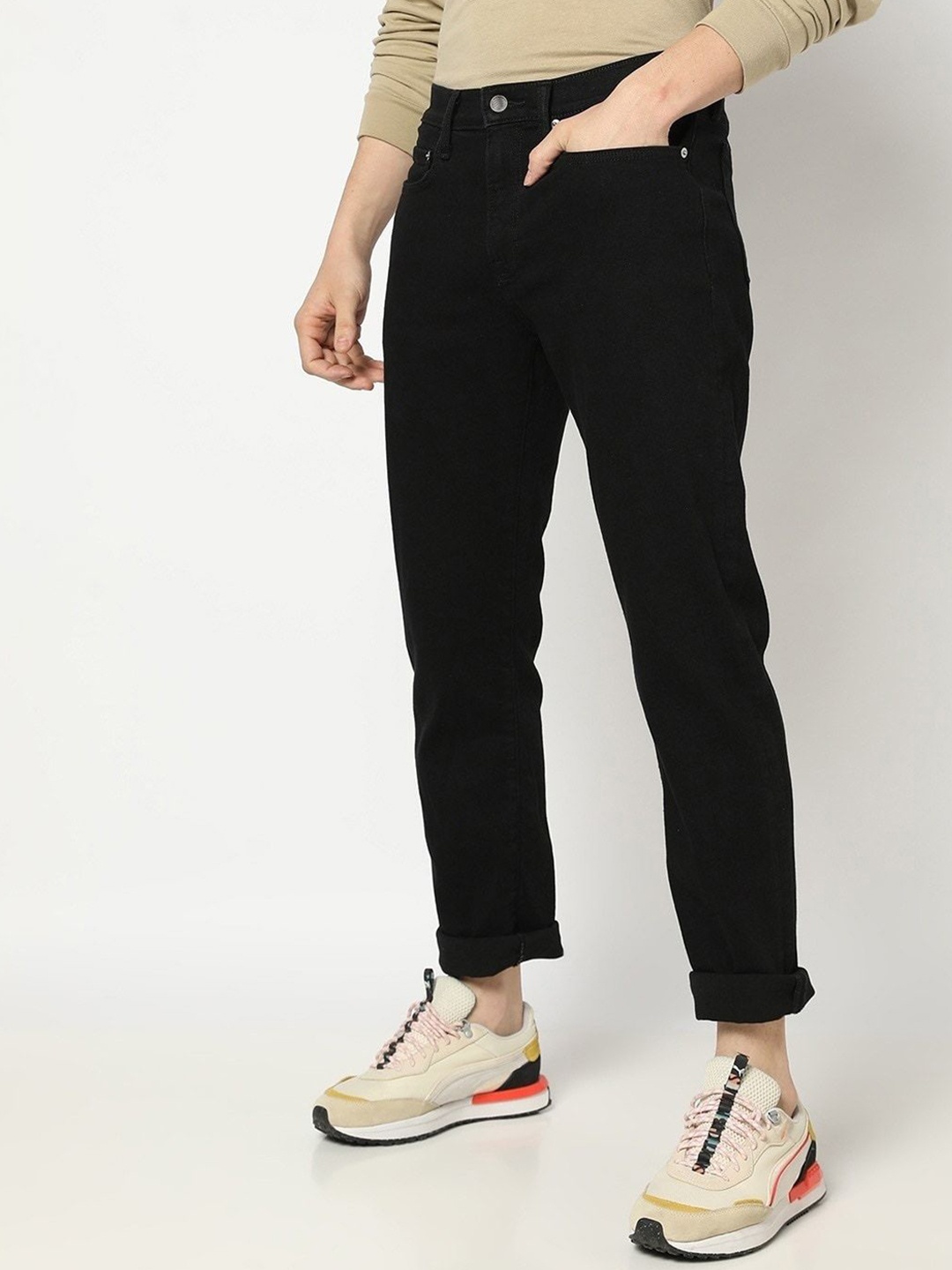 

ComfyStyle Men Jean Stretchable Jeans, Black
