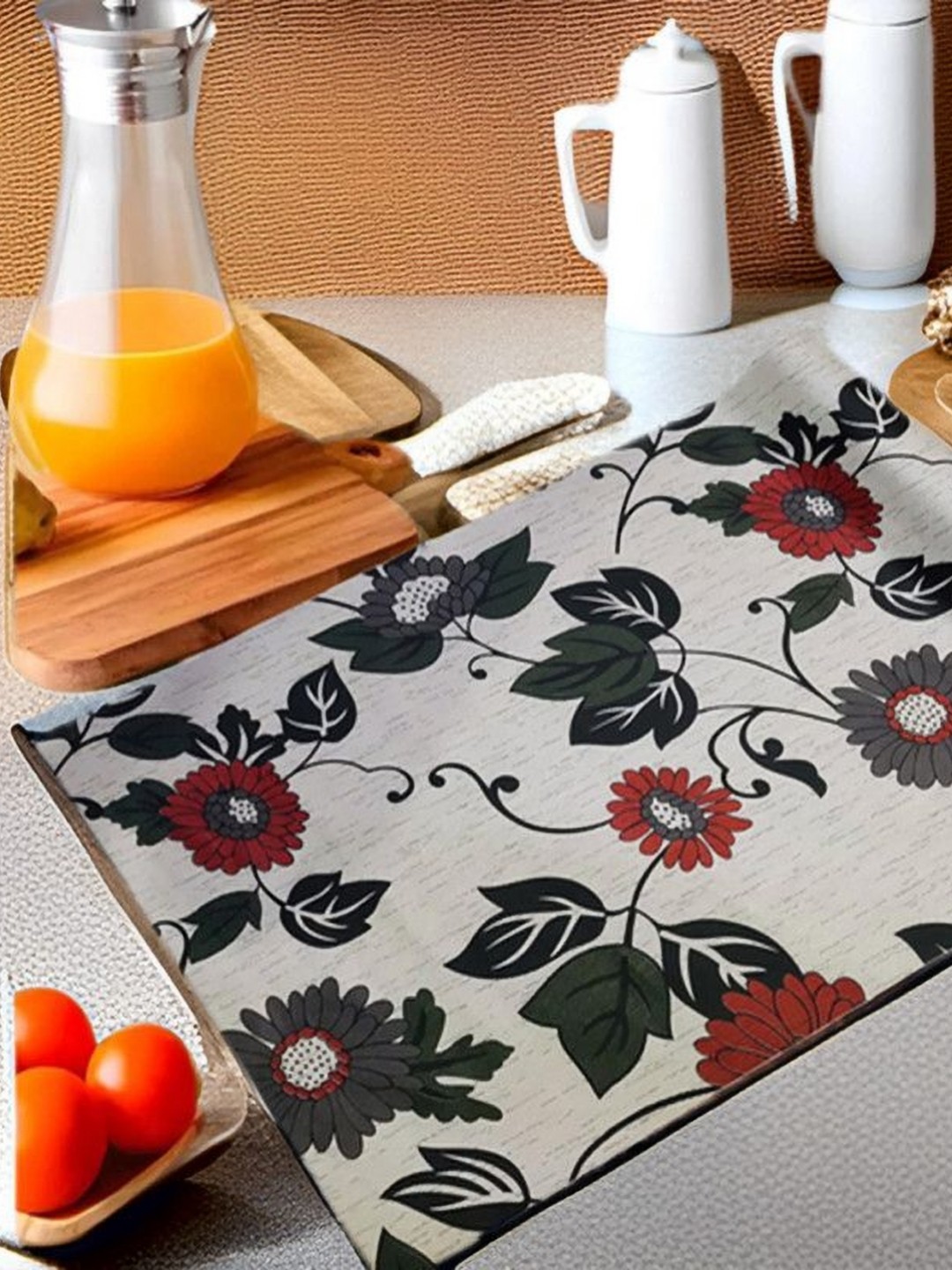

REVEXO Grey & Green Printed Water-Resistant Shelf Liner