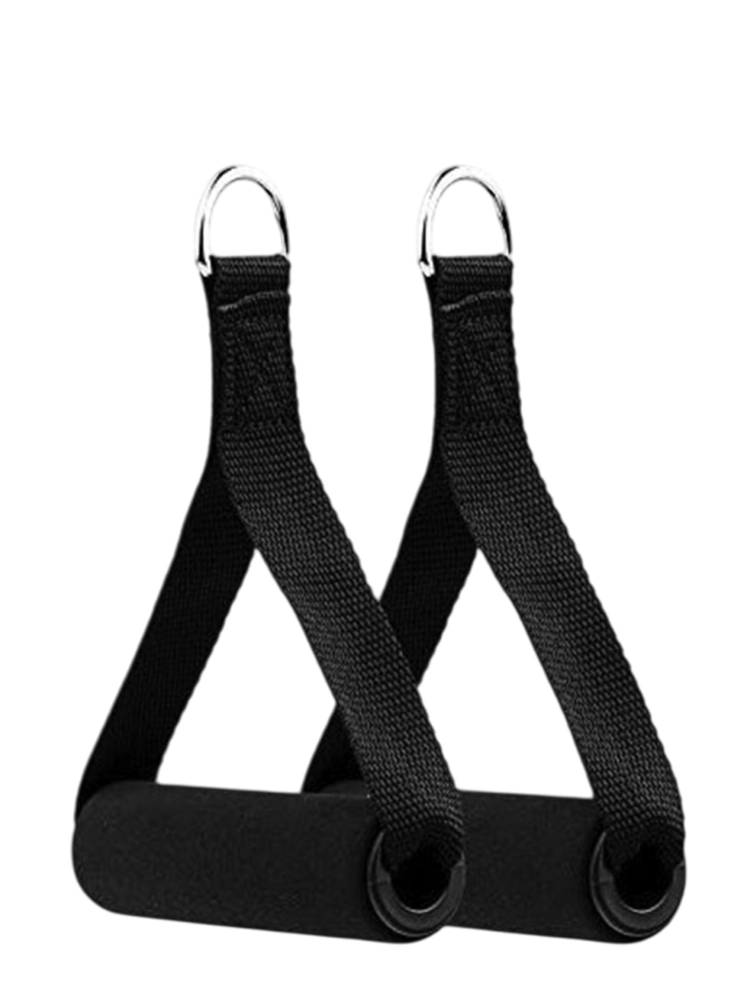 

HackerX Pack Of 2 A.B.S Sports Webbing For Cable Machines & D Handle Workout accessories, Black