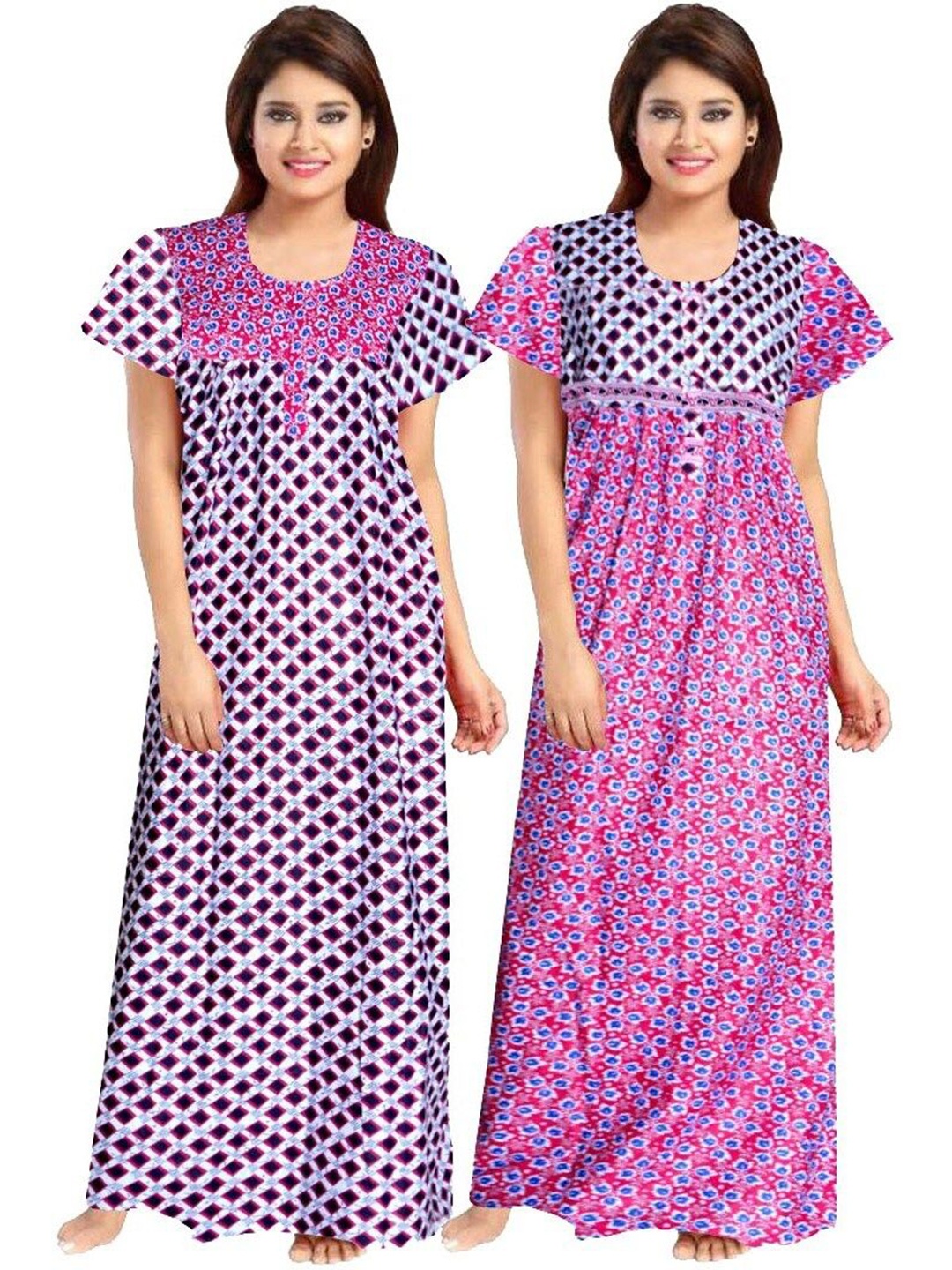 

PR PINK ROYAL Printed Maxi Nightdress, Blue