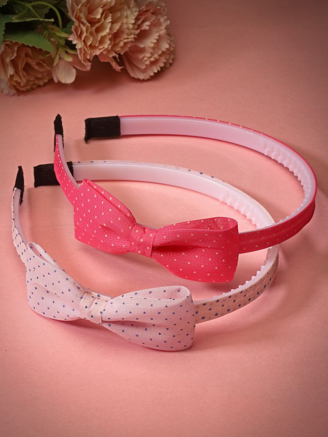 

Stoln Set Of 2 Bow Designed Hair Bands, Pink