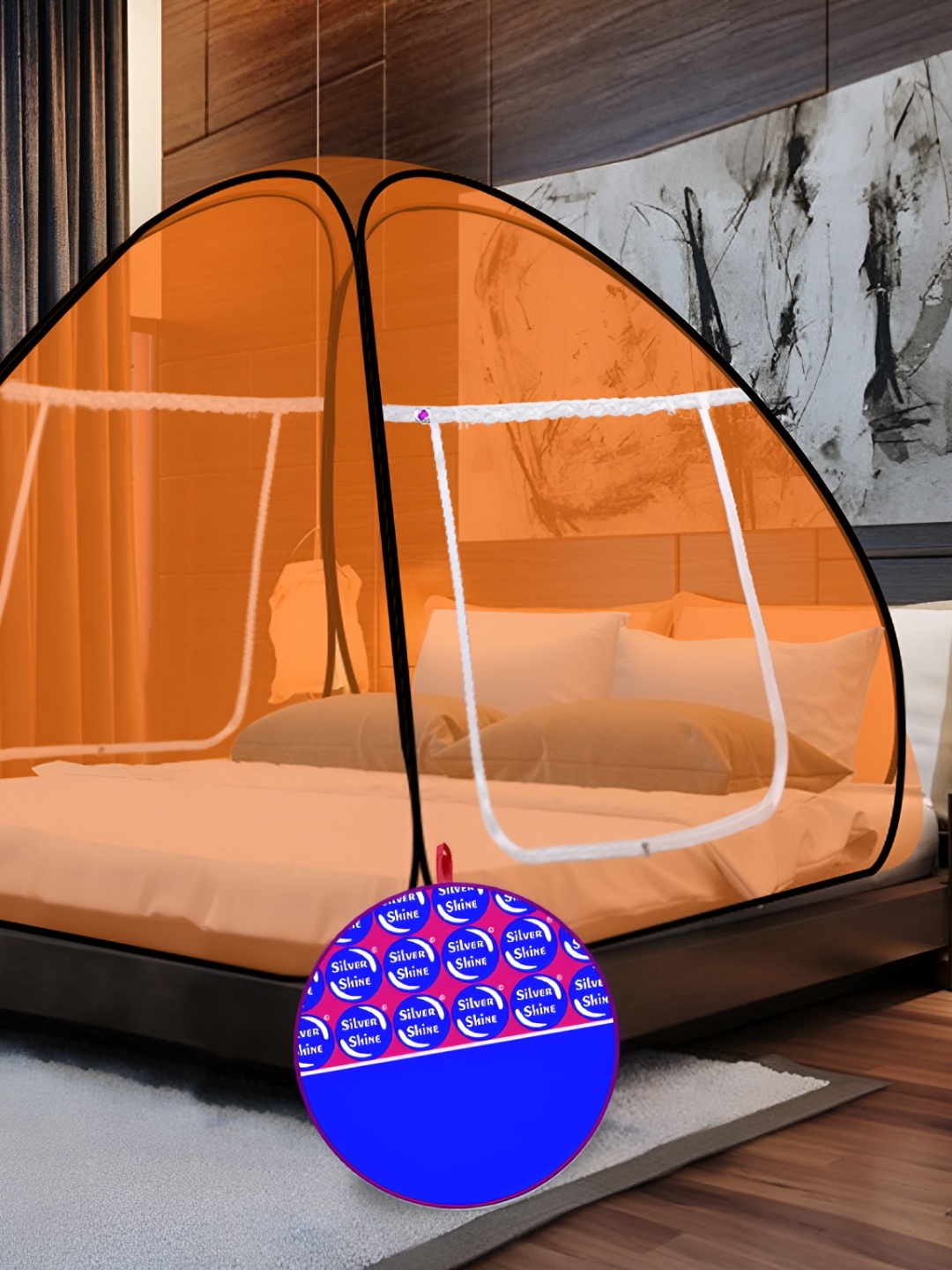 

Silver Shine Orange King Size Tent Mosquito Net