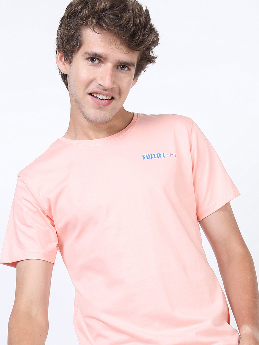 

HIGHLANDER Men Typography Printed Slim Fit T-shirt, Pink