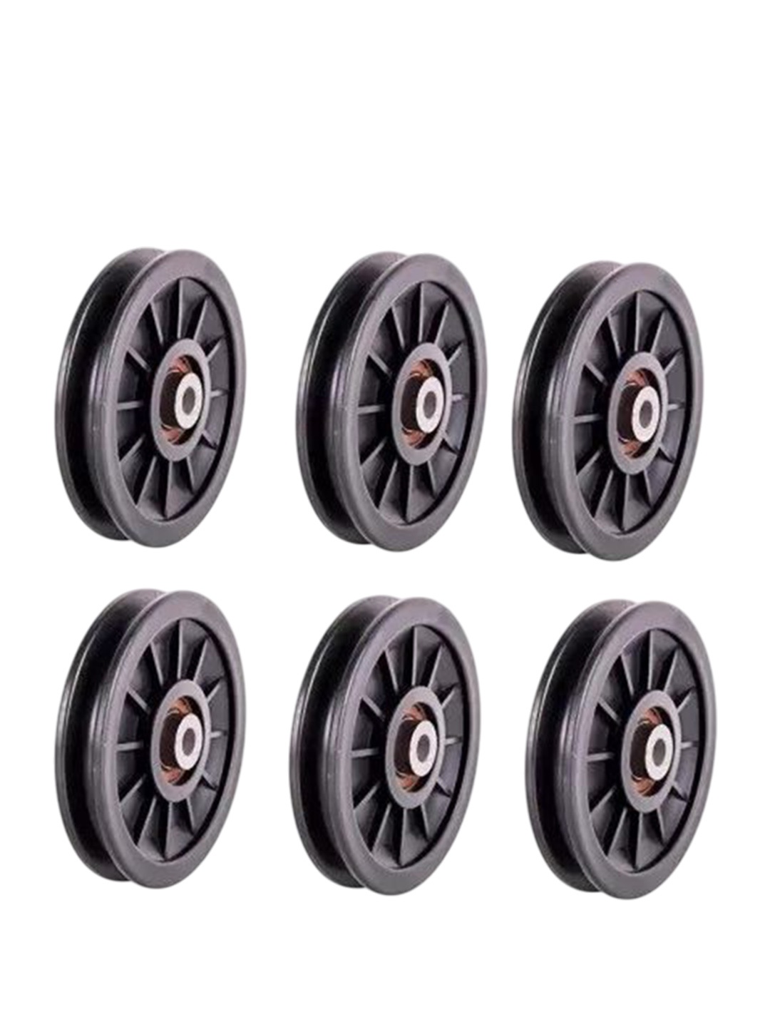 

HackerX Set Of 6 Bearing Pulley Wheel Replacements, Black