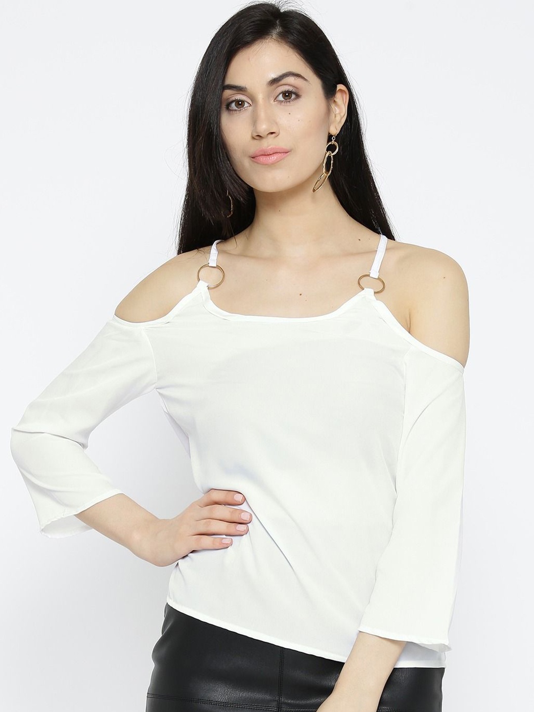 

Moda Rapido Women Cold-Shoulder Styled Back Top, White