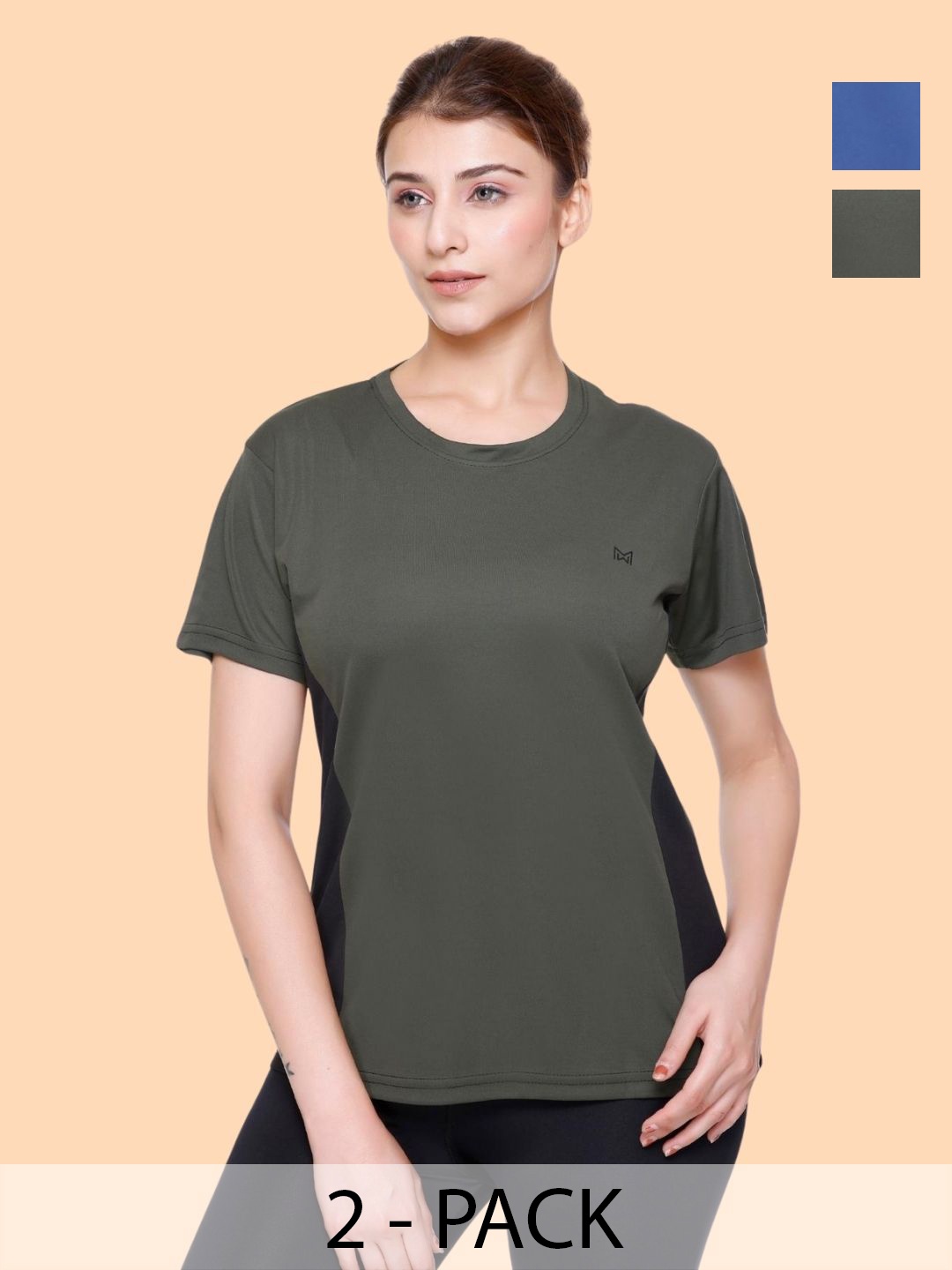 

White Moon Women Cut Outs T-shirt, Navy blue
