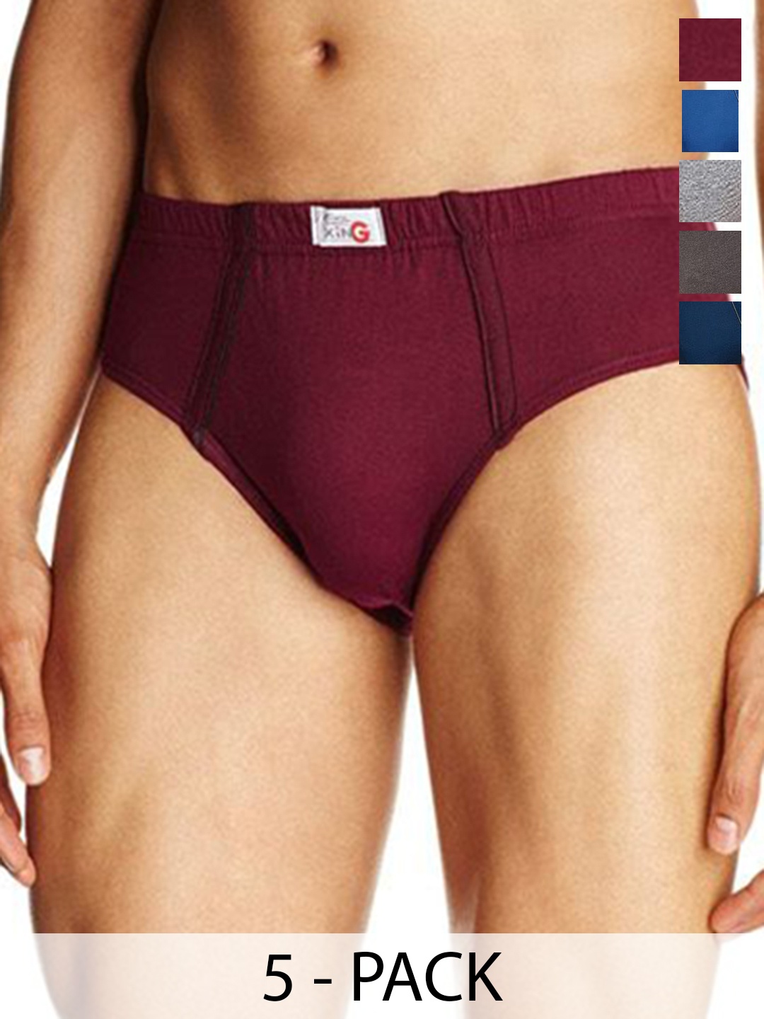 

Rupa Pack Of 5 Assorted Pure Cotton Basic Briefs - Frontline-Xing-Brief-IE-5--100