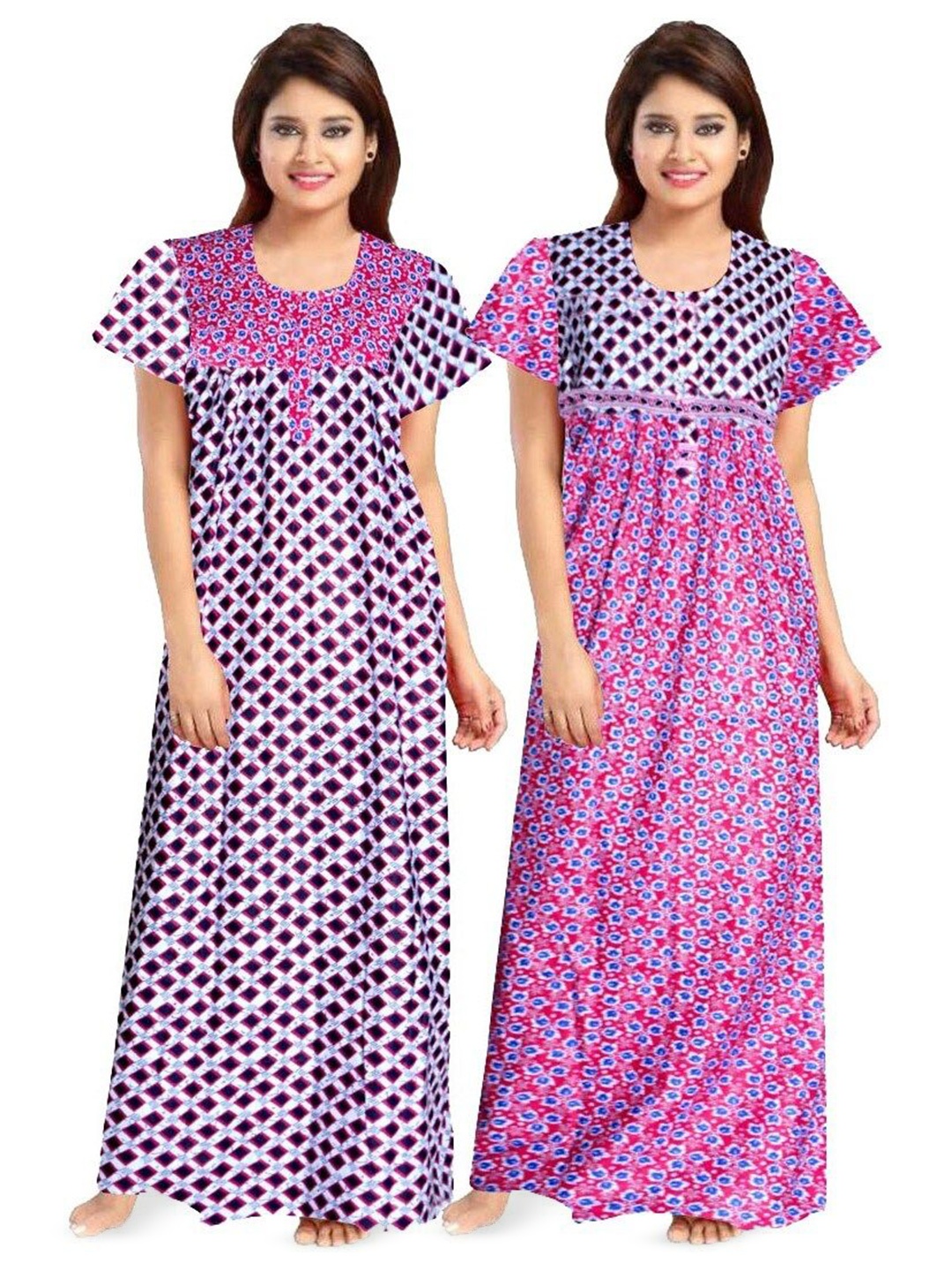 

PR PINK ROYAL Printed Maxi Nightdress, Blue