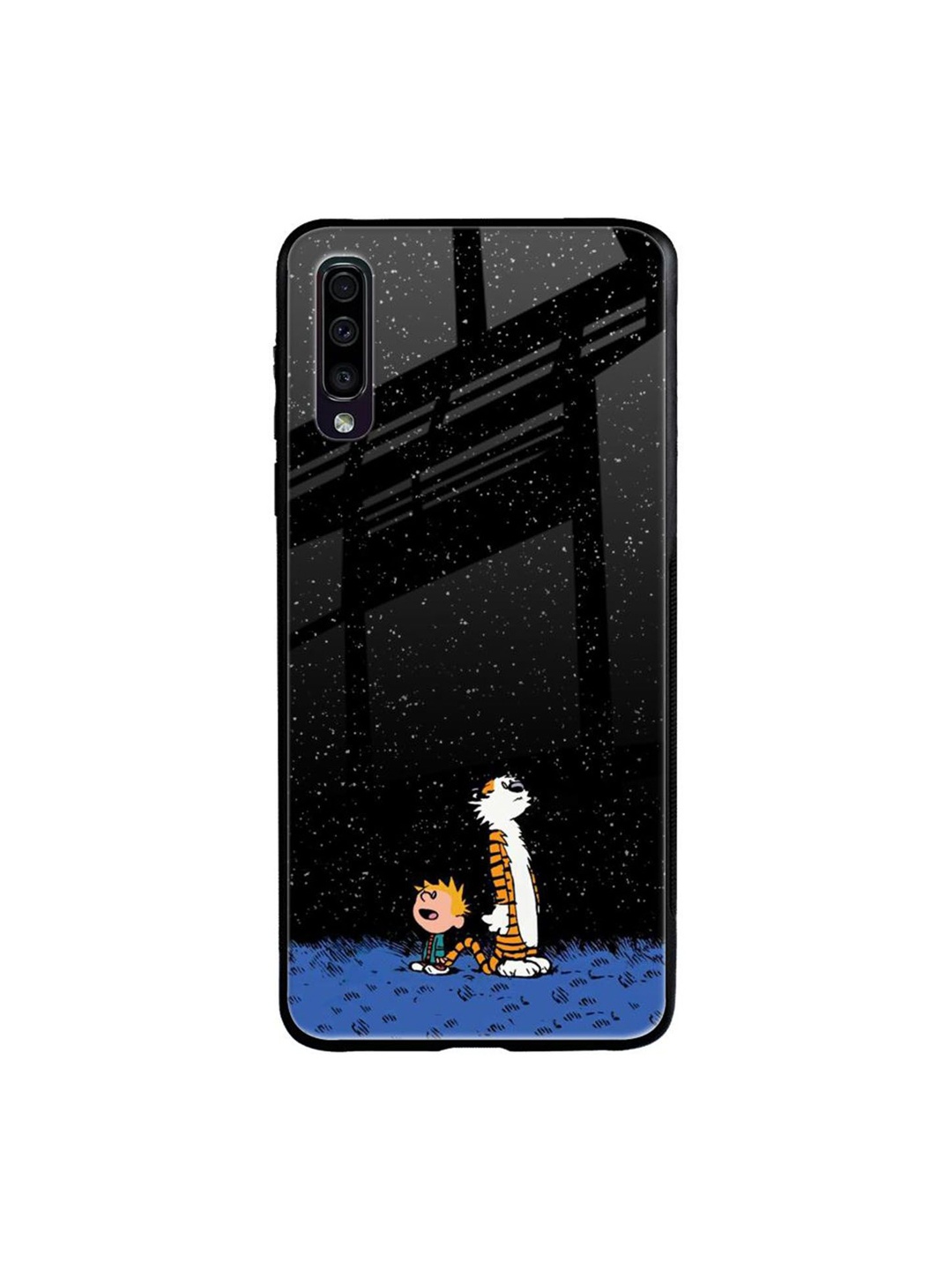 

QRIOH Quirky Printed Samsung Galaxy A50 Back Case Mobile Accessories, Black