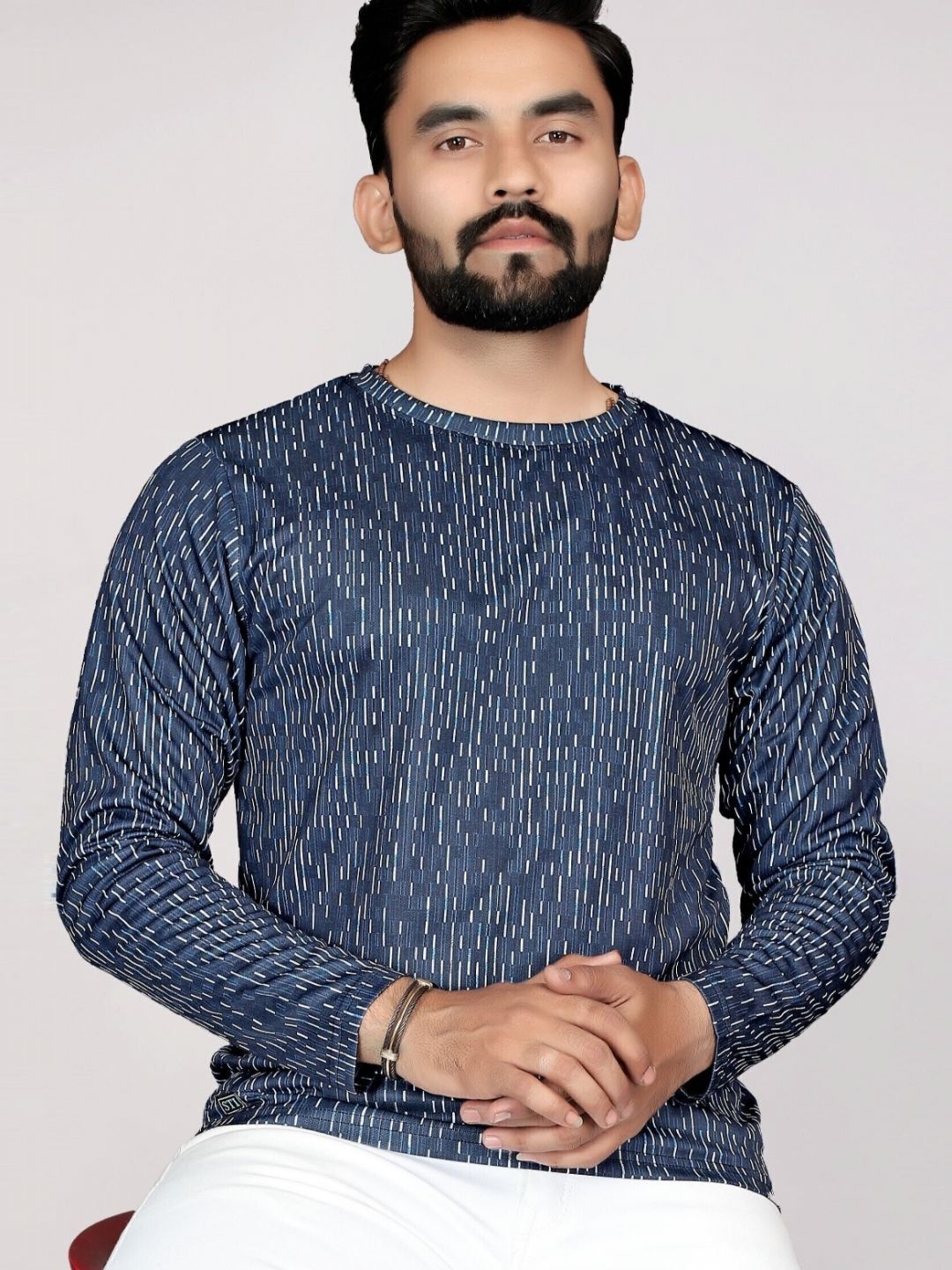 

FABRIPPLE Men Printed Pockets T-shirt, Blue