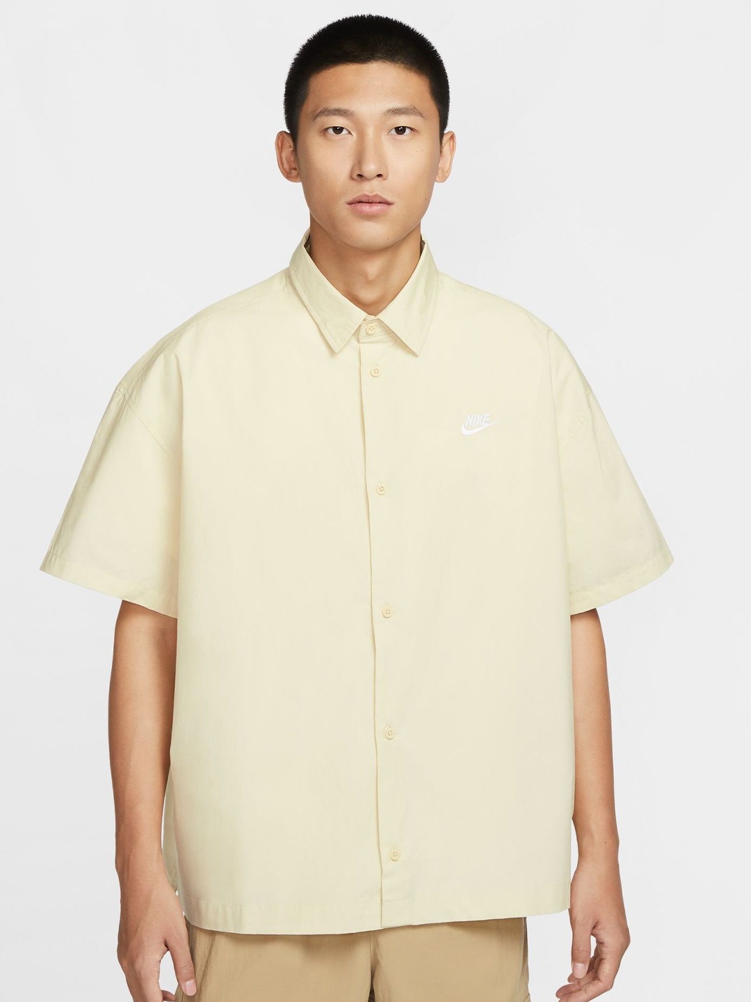 

Nike Club Men's Short-Sleeve Button-Down Shirt, Beige