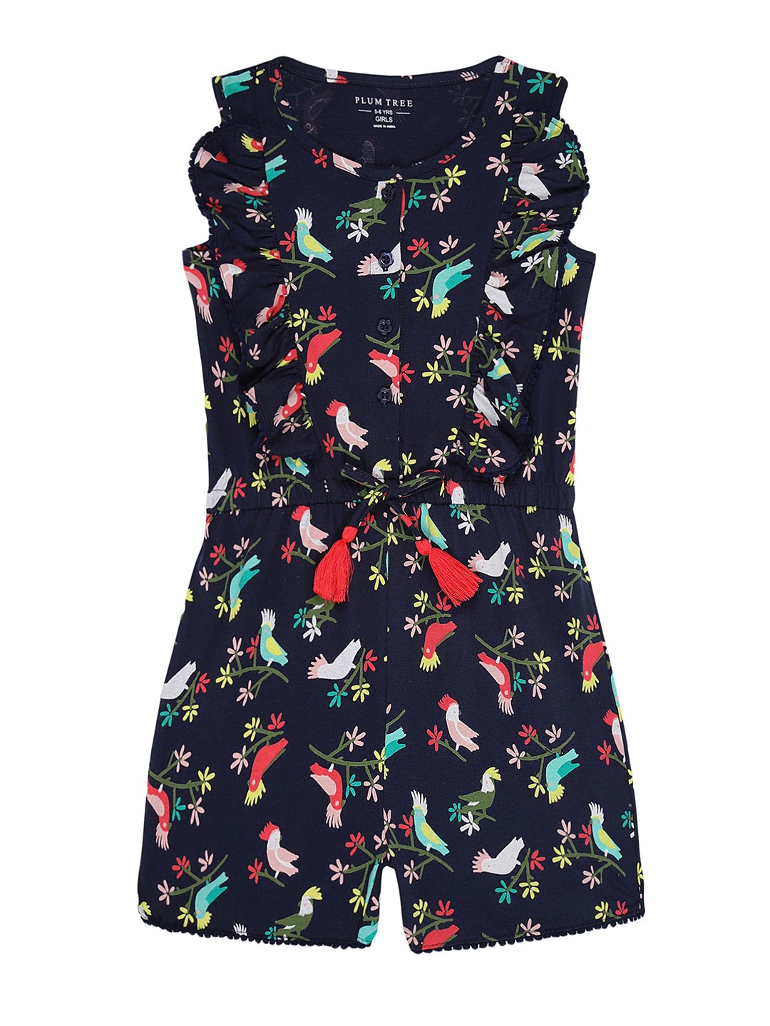

PLUM TREE Girls Printed Basic Jumpsuit, Blue