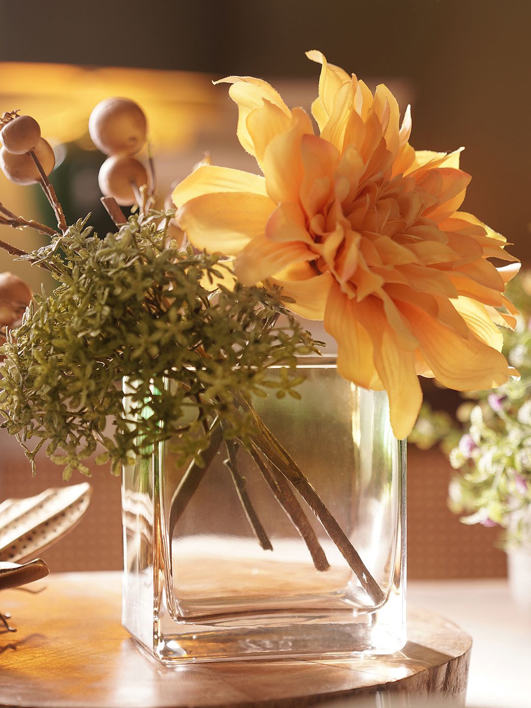 

Pure Home and Living Green Ombre Square Glass Flower Vases