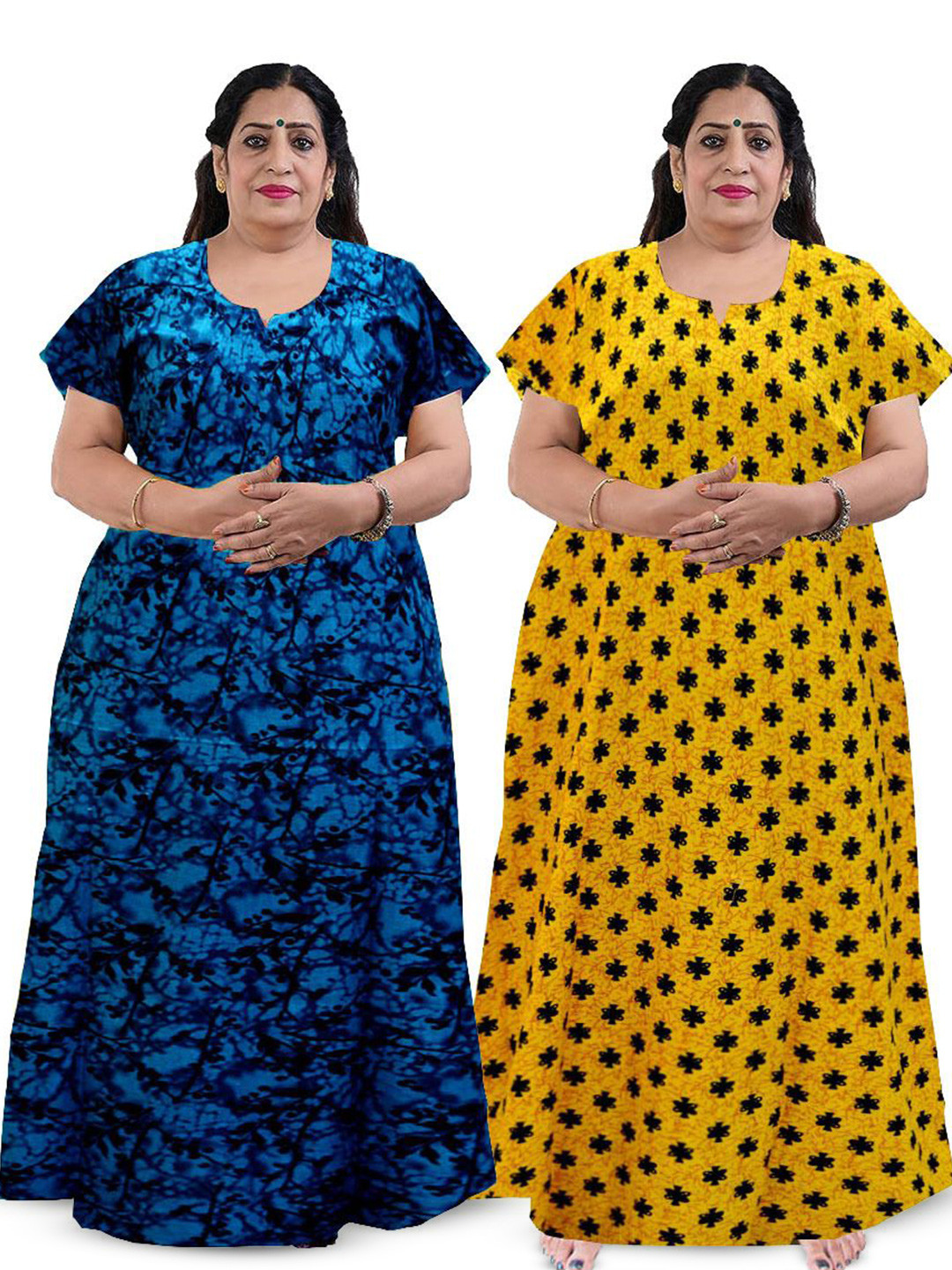 

PR PINK ROYAL Printed Maxi Nightdress, Blue